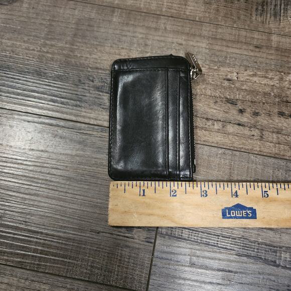 Small Hobo wallet coin purse credit card holder black leather LL - Picture 5 of 6